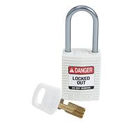Brady CPT-WHT-38AL-KD Candado SafeKey, blanco, 3 pulgadas de alto x 1.25 pulgadas de ancho x 0.75 pulgadas de profundidad