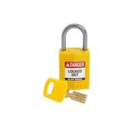Brady CPT-YLW-25AL-KD Candado SafeKey, amarillo, 2.6 pulgadas de alto x 1.25 pulgadas de ancho x 0.75 pulgadas de profundidad