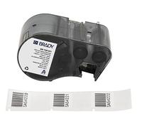 Brady Etiquetas de poliéster autolaminado para impresoras de etiquetas BMP51/BMP53/M511-180 Etiquetas adhesivas - Negro sobre blanco, transparente (44,45 mm (an) x 25,40 mm (al)) - M5-125-461