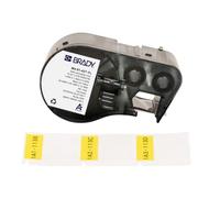 Brady Etiquetas de vinilo autolaminado para impresoras de etiquetas BMP41/BMP51/BMP53/M511-180 Etiquetas adhesivas - Negro sobre amarillo, transparente 25,40 mm (an) x 38,10 mm (al) - M4-91-427-YL