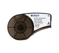 Brady M21-375-423 Cinta de poliéster permanente negro sobre blanco 9,53 mm x 6,40 m