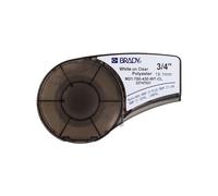 Brady M21-750-430-WT-CL cinta de poliéster blanco sobre transparente 19,1 mm x 6,40 m