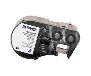 Brady M4C-240-498 etiquetas de tela de vinilo negro sobre blanco 6,1 mm x 4,88 m (original)