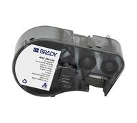 Brady M4C-250-414 etiquetas de material de poliéster con gancho y bucle negro sobre blanco 6,35 mm x 3,66 m (original)