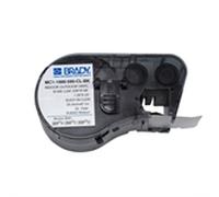 Brady MC1-1000-595 K cinta de vinilo negro sobre transparente de 25,4 mm x 6,1 m