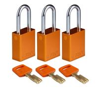 Brady SafeKey Candado de bloqueo de aluminio naranja 3,8 cm acero Shkl