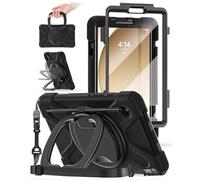 BRAECN Funda Galaxy Tab A9 8,7 Pulgadas 2023, Carcasa Rugosa con Protector de Pantalla, Portalápices, Soporte Giratorio/Correa de Mano, Funda Resistente para Samsung Tab A9