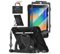 BRAECN Funda para iPad 9a Generación 10.2 2021 Funda iPad 8/7 generacion 2020/2019 con Protector Pantalla, Carcasa Rugosa con Soporte Giratorio, Soporte para Lápiz