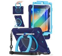 BRAECN Funda para iPad 9a Generación 10.2 2021 Funda iPad 8/7 generacion 2020/2019 con Protector Pantalla, Carcasa Rugosa con Soporte Giratorio, Soporte para Lápiz
