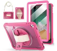 BRAECNstock Funda para iPad 2018 de 6ª generación/iPad de 5ª generación, iPad Air 2/Pro de 9.7 pulgadas, a prueba de golpes con protector de pantalla, soporte para lápices y soporte giratorio de 360°
