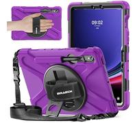 BRAECNstock Funda para Samsung Galaxy Tab S10 FE/ S9 FE/ S9/ S8/ S7 5G de 11.9 Pulgadas / 11 Pulgadas, Funda Protectora a Prueba de Golpes con Soporte para lápices, Correa de Mano giratoria de 360° y