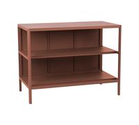 Brafab Kelia cocina de exterior con banco y estantes Zin red. 121x91x64 cm