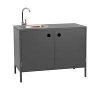 Brafab Mueble bajo de cocina exterior Kelia con fregadero Antracita. 121x90x64 cm