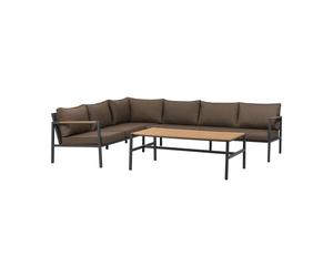 Brafab Sofá modular Cap Antracita-marrón. 6 plazas