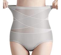 Braga Alta Reductora Faja Reductora Mujer Faja Mujer Moldeadora Culotte Antirozaduras Slip Shorts para Debajo De Los Vestidos Mujeres Boyshorts Sin Bragas Rejilla para Rebajar La Grey XL