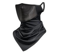Braga Cuello Mascarilla de Verano for Hombre, pañuelo Ciclismo Cara Completa, Bandana con protección UV, Transpirable, Seda Helada, for Exteriores, for Colgar en Las Orejas(Black)