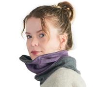 Braga Cuello Para Hombre Et Mujer, 2 IN 1 Bufanda Et Cinta Para Cabeza Más Cálido Orgánico Algodón Hecho En Japón Gris Oscuro & Púrpura