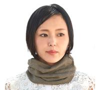 Braga Cuello Para Hombre Et Mujer, 2 IN 1 Bufanda Et Cinta Para Cabeza Más Cálido Orgánico Algodón Hecho En Japón Marrón