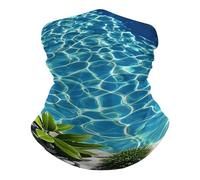 Braga De Cabeza Agua De Piscina Azul Aqua Protección Solar Braga De Cuello Elástica Neck Gaiter para Pesca Kayak Carnaval 2 Unidades