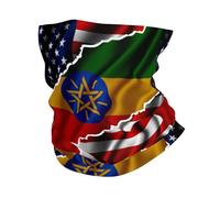 Braga De Cuello Bandera De Amistad Entre Estados Unidos, Estados Unidos Y Etiopía Protección UV Bufanda Facial Multifuncional Deporte Bragas De Cabeza para Pesca Unisexo Ciclismo 25X50 Cm