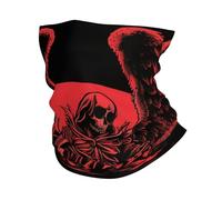 Braga De Cuello Calavera De La Muerte Ángel Demonio Esqueleto Rojo Protección Solar Bufanda Deportiva Elástico Deporte Bragas De Cabeza para Caza Pesca Cámping 25X50 Cm