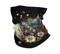 Braga De Cuello Calavera De La Muerte Flor Arte Abstracto Oscuro Multifuncional Deporte Bragas De Cabeza Elástico Elastica Pañuelos Cabeza para Pesca Cámping Caza 25X50 Cm