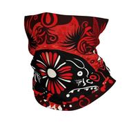 Braga De Cuello Calavera del Día De Muertos Muerte Roja Pasamontañas Elastica Pañuelos Cabeza Elástico Bufanda Deportiva para Ciclismo Caza Pesca 25X50 Cm