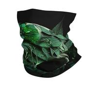 Braga De Cuello Hojas Verdes Huesos De Cráneo Hierba Muerte Oscuro Elástico Deporte Bragas De Cabeza Protección UV Bufanda Facial para Pesca Ciclismo Cámping 25X50 Cm