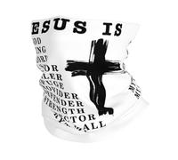 Braga De Cuello Jesús Es Mi Dios, Mi Rey, Mi Salvador, Cristianismo Negro Elastica Pañuelos Cabeza Bufanda Facial Elástico para Unisexo Pesca 25X50 Cm
