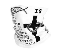 Braga De Cuello Jesús Es Mi Dios, Mi Rey, Mi Señor Jesús Cristianismo Negro Deporte Bragas De Cabeza Bufanda Facial Elástico para Unisexo Ciclismo 25X50 Cm
