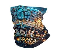 Braga De Cuello Máscara Solar del Calendario Maya Antiguo, Civilización Abstracta Blanca Multifuncional Bufanda Facial Pasamontañas Bufanda Deportiva para Pesca Cámping 25X50 Cm