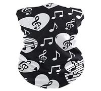 Braga De Cuello Notas Musicales del Corazón Elastica Pañuelos Cabeza Pasamontañas Braga Cuello para Caza Ciclismo Pesca 25X50 CM