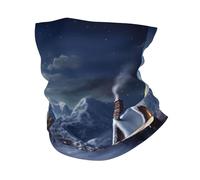 Braga De Cuello Pueblo Navideño Multifuncional Deporte Bragas De Cabeza Protección UV Bufanda Facial para Ciclismo Pesca 25X50 Cm