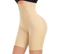 Braga Faja Reductora Mujer de Encaje Invisible Faja Pantalon Reductora Moldeadora Adelgazante Braguitas Shapewear Fajas Postparto sin Costuras Cintura Alta Leggings Pantalones Cortos (#2 Beige,XL)
