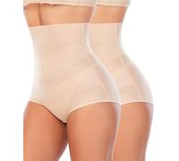 Braga Faja Reductora Mujer Invisible Adelgazante Braguitas Moldeadoras Vientre Plano Abdomen Cintura Alta Faja Postparto Shapewear Faja Pantalon sin Costuras Control de Barriga (Beige+Beige,XL)