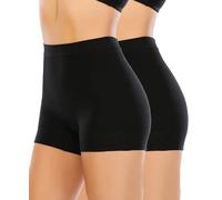 Braga Faja Reductora Mujer Invisible Faja Pantalon Adelgazante Vientre Plano Braguitas Moldeadoras Cintura Alta cintura media Shapewear Shorty Control de Abdomen Sin Costuras (#02 Negro+Negro,XXL)