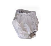 Braga impermeable en PVC, Ayuda a la incontinencia, Flexible y lavable, Reutilizable, Modelo cerrado, Color blanco, Talla 10 (90-100 cm de cintura), Unisex,Eficacia 100%