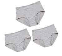 Braga Menstrual de Flujo Muy Abundante de Talle Alto Braga de Regla Higiénica Absorbente Lavable, Lote de 3 Bragas Menstruales Absorbentes, Grey-8XL