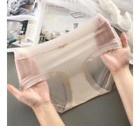 Braga para mujer Ice Silk Sin Costuras Talle Medio Braga para(Skin color M)