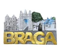 Braga Portugal - Imán 3D para nevera, diseño de recuerdos de viaje