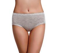 Bragas Algodón Mujer Dim Braguitas Mujer Pack Sin Pantalones fisiológicos de Cintura Media Conservadores Laterales de Capas de Color sólido para Mujer Bragas Algodón Mujer Encaje Lenceria (Grey, M)