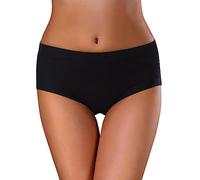 Bragas Algodón Mujer Dim Braguitas Mujer Pack Sin Pantalones fisiológicos de Cintura Media Conservadores Laterales de Capas de Color sólido para Mujer Bragas Algodón Mujer Encaje Lenceria (Black, XL)