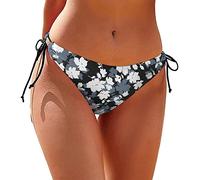 Bragas Bikini Mujer Brasileño, Braga Bikini Side Tie Triángulo Tanga Sexy Braguita String Braguitas Parte de Abajo de Playa Piscina Bikinis con Impreso Bañadores para Anudar En Los Laterales