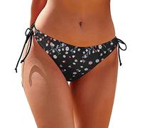 Bragas Bikini Mujer Brasileño, Braga Bikini Side Tie Triángulo Tanga Sexy Braguita String Braguitas Parte de Abajo de Playa Piscina Bikinis con Impreso Bañadores para Anudar En Los Laterales