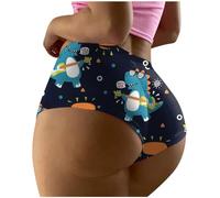 Bragas BrasileñAs Mujer Algodon-Ropa Interior Sexy de Cintura Alta para Mujer, Ropa Interior Estampada sin Costuras, Transpirable, Bragas Sexis
