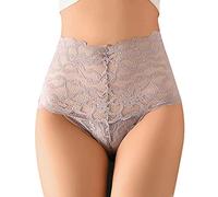 Bragas De Algodon Nueva Ropa Interior de Encaje para Mujer, Cintura Media, Ultrafina, Transparente, Parte Inferior de Malla, Bragas de algodón Grueso Bragas Antirozaduras Muslos Ropa (Beige, XXL)