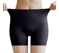 Bragas de algodón para mujer con cojín de glúteos de látex de talle alto que esculpe invisible triángulo cómodo para mujer, Le Noir, L