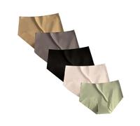 Bragas De Algodon Ropa Interior para Mujer Bikini sin Ropa Interior de absorbencia Regular Bragas Mujer Pack Algodon Bragas Sin Costuras (Coffee, M)