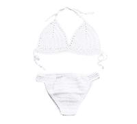 Bragas de Bikini Mujer Bikinis Mujer Talla Grande Top de Nuevo Bikini Concha Hueca Tejido A Mano para con Traje Baño Trajes Baño Conjunto Bikinis Talla Grande (White L)