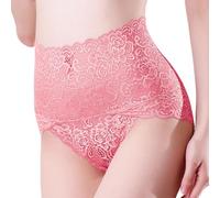 Bragas de cintura alta para mujer sexy con encaje estampado de vientre plano invisible ligero, transpirable, suave, cómodo, elegante y elegante, bragas Slips Stretch Panties